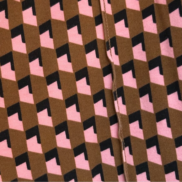 Anthropologie Maeve The Margot Women’s L Brown Pink Geo Kick Flare Pants - Picture 5 of 9